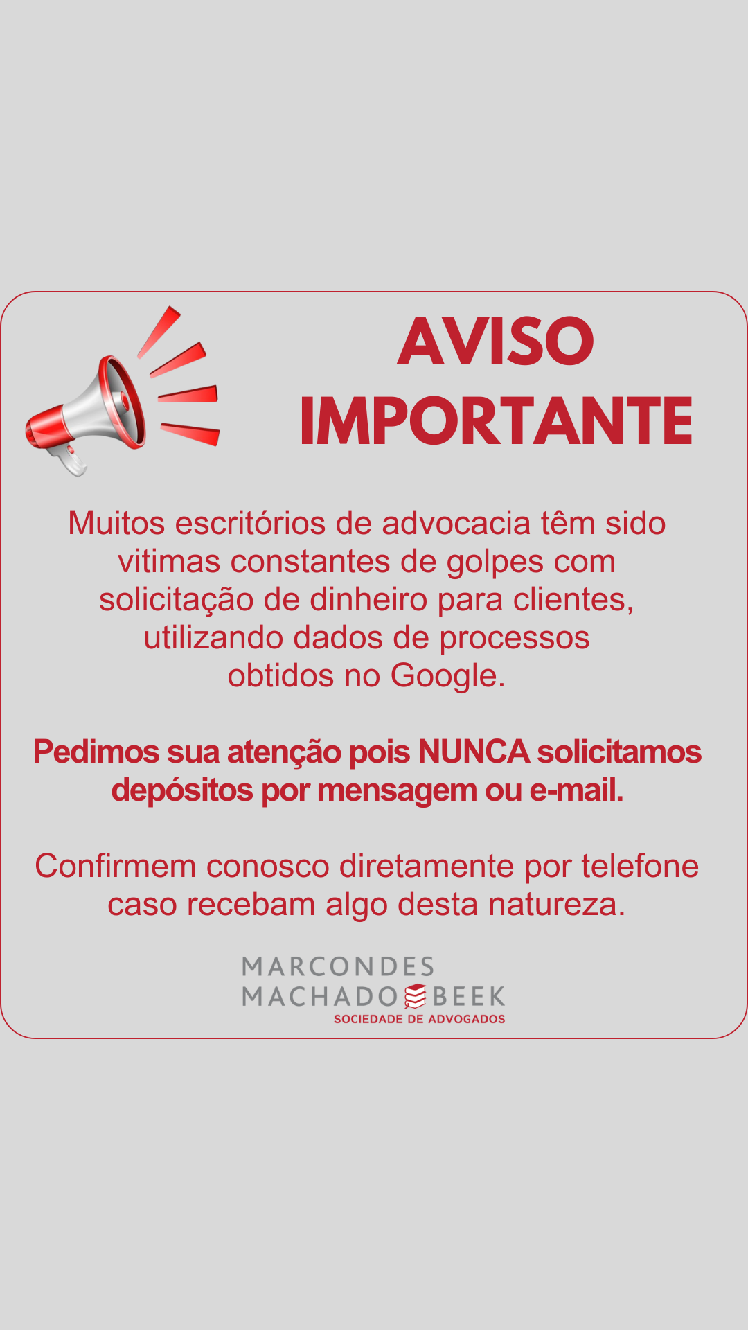 Aviso Importante